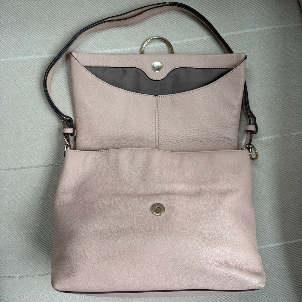Vince Camuto Plum Leather Convertible Shoulder Bag Cameo Pink Rose Crossbody Sac